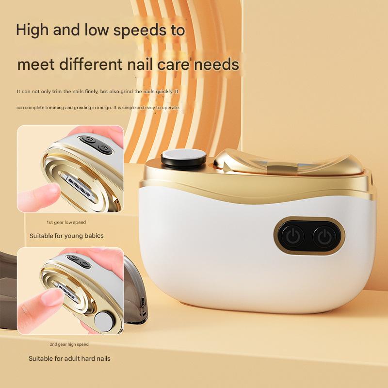 Electric Nail Clipper & Grinder - 2-in-1 Automatic Trimmer with 2 Speeds, Type-C Charging, Safe for All Ages Orange