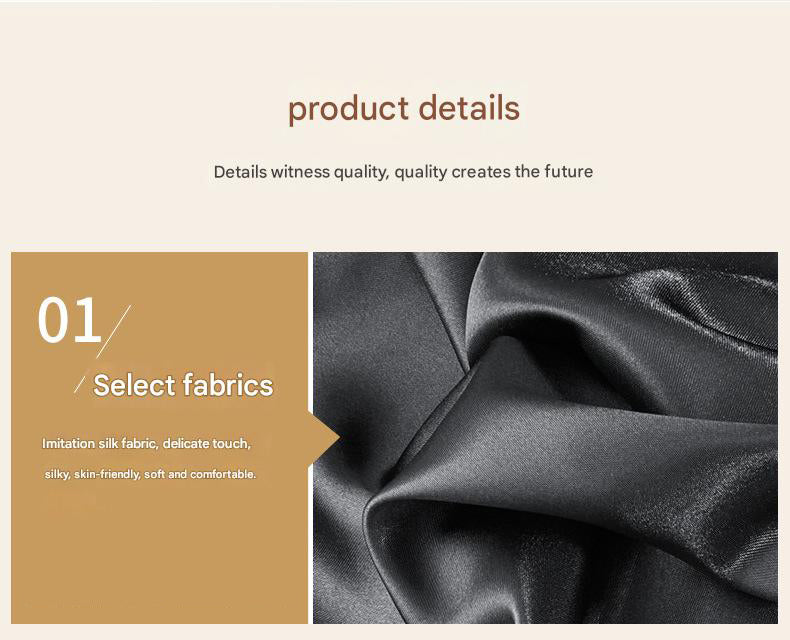 Navy blue Silky Satin Pillowcase Pair - Smooth for Hair & Skin, Elastic Fitted 46x70+16cm