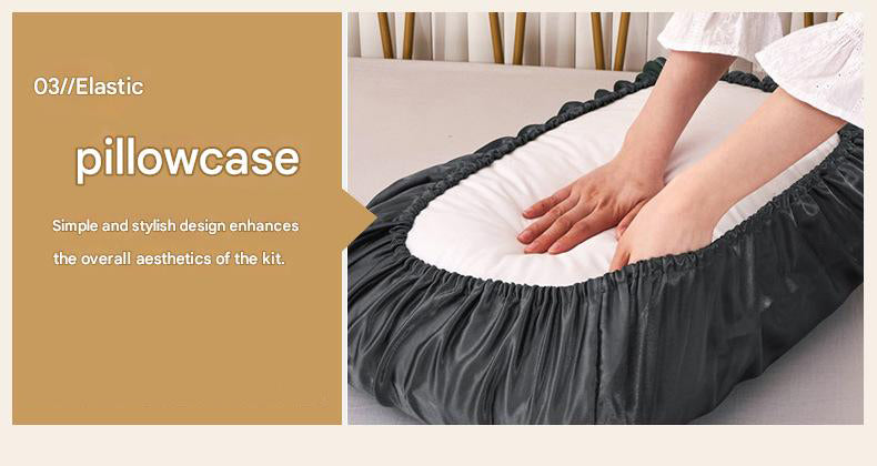 Navy blue Silky Satin Pillowcase Pair - Smooth for Hair & Skin, Elastic Fitted 46x70+16cm