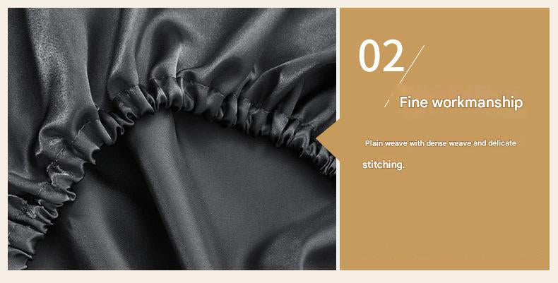 Beige Silky Satin Pillowcase Pair - Smooth for Hair & Skin, Elastic Fitted 46x90+16cm