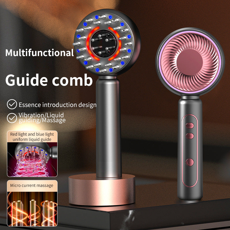 Grey Advanced Scalp Therapy Comb: Red/Blue Light, EMS & Serum Applicator