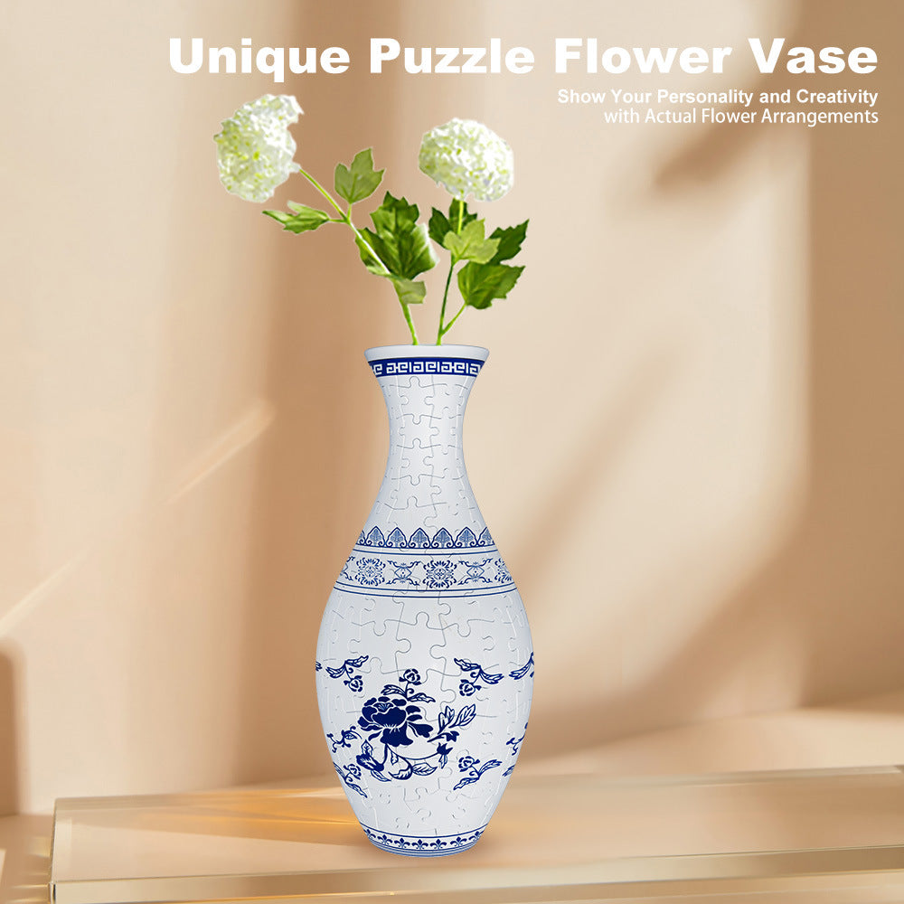 Unique 3D Puzzle Vase with Built-in Water Holder - Fun DIY Project Autumn