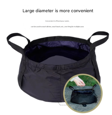 2 Pcs Black Ultra-Lightweight Collapsible Travel Basin - Waterproof Folding Bucket for Camping, Hiking & Outdoors 8.5L