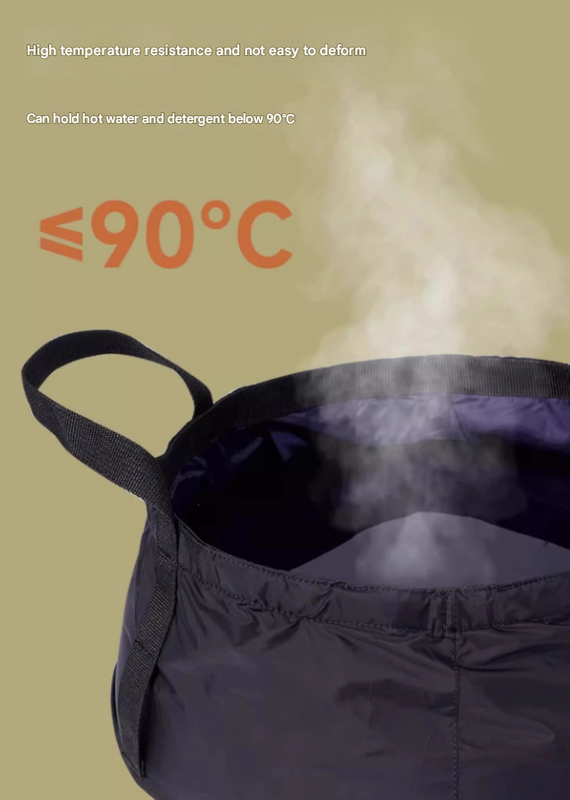 2 Pcs Black Ultra-Lightweight Collapsible Travel Basin - Waterproof Folding Bucket for Camping, Hiking & Outdoors 8.5L
