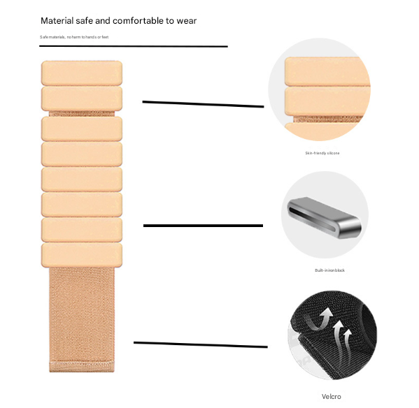 Light Orange Premium Adjustable Silicone Wrist & Ankle Weights 1lb Each, 2lb Pair - Waterproof & Sweatproof for Enhanced Yoga, Running & Fitness Workouts