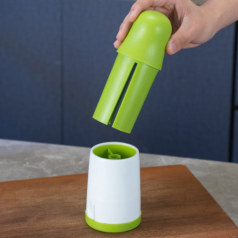 2 Pcs Green and White Manual Rotary Herb Grinder & Spice Mill - Effortless Mincing with Stainless Steel Blades for Fresh Herbs, Garlic & Spices