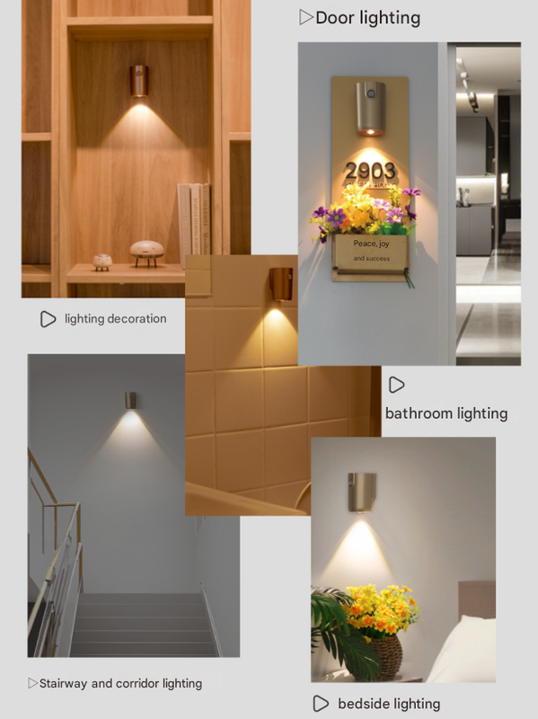 Black Rechargeable Magnetic LED Accent Light - Motion Sensor, 3-Color Dimmable, Wireless Spotlight for Art, Hallway, Door Sign