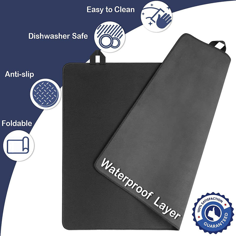 Black Premium Heat Resistant Stovetop Protector Mat - Waterproof, Anti-Slip & Easy Clean Kitchen Guard 42x28cm