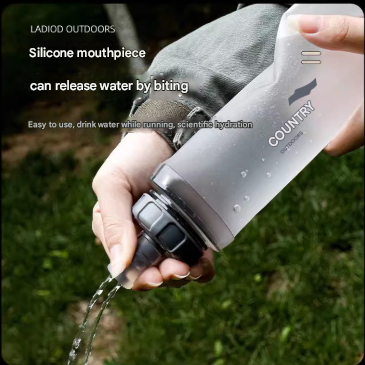 Grey and White Ultra-Lightweight 350ml Soft Running Flask - BPA-Free Collapsible TPU Water Bottle for Hiking, Cycling & Outdoor Sports