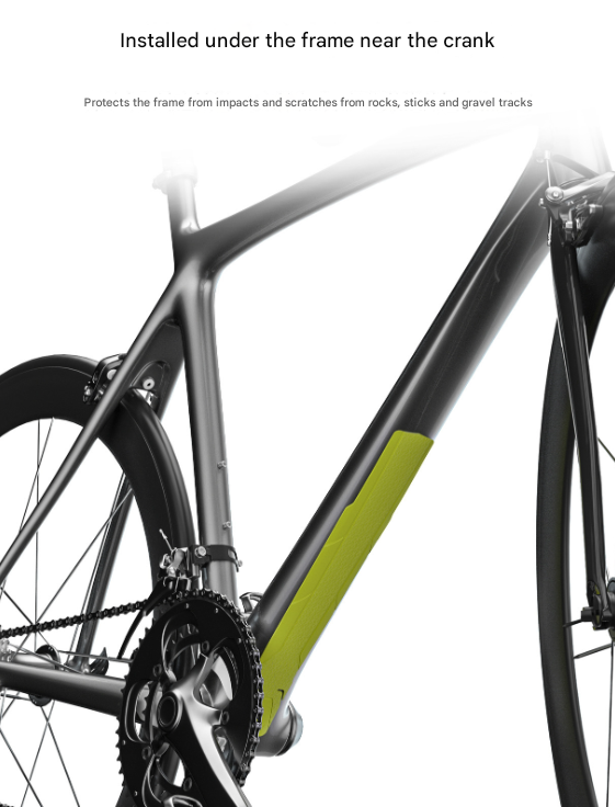 2 Pcs Black Durable Bicycle Frame Down Tube Protector Sticker - Anti-Scratch Guard for MTB & Road Bikes