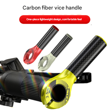 Black and Fluorescent Yellow Ultralight Carbon Fiber Bicycle Bar Ends - Ergonomic Anti-Slip Grips for MTB & Hybrid Bikes 22.2mm