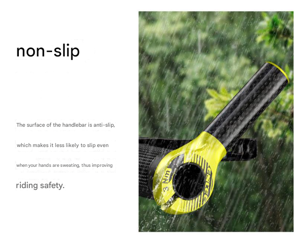 Black and Fluorescent Yellow Ultralight Carbon Fiber Bicycle Bar Ends - Ergonomic Anti-Slip Grips for MTB & Hybrid Bikes 22.2mm