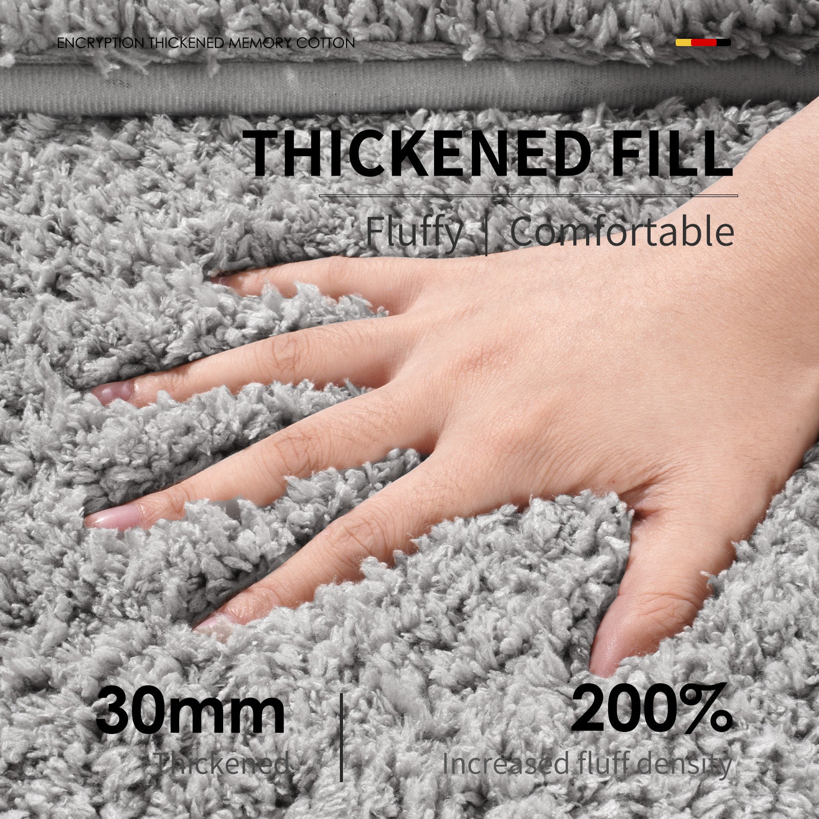 White Ultra Absorbent Plush Bath Mat - Non-Slip Bathroom Rug with Innovative Foot Drying Pocket