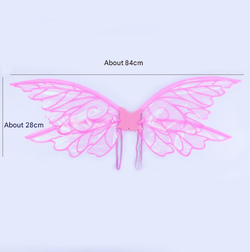 White Enchanting Iridescent Fairy Wings - Sparkle Butterfly Elf Wings for Costume Parties, Cosplay & Dress-Up Fun