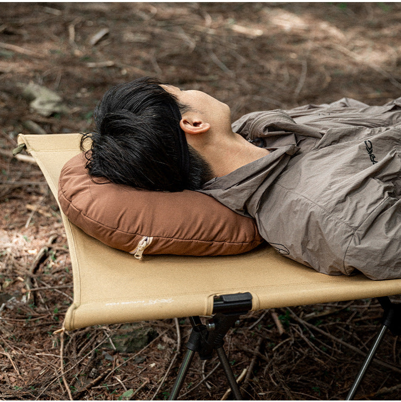 Khaki Cozy 4-in-1 Wearable Fleece Poncho Sleeping Bag - Multifunctional Camping Blanket with Detachable Hood