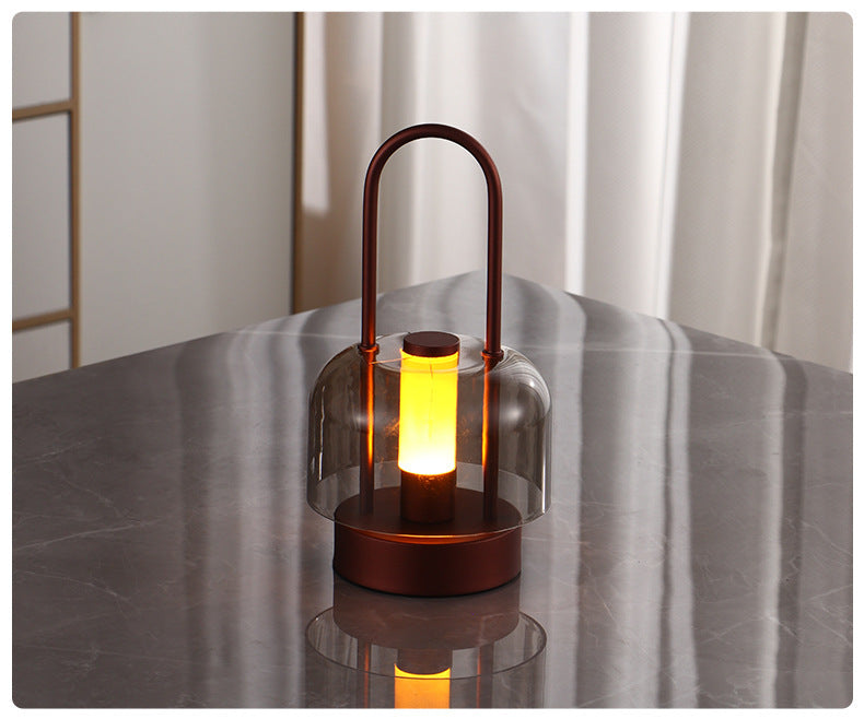 White Modern Portable LED Mushroom Table Lamp - Rechargeable Touch Control Night Light with 3 Color Modes & Stepless Dimming
