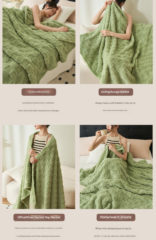 200*230CM Milky White Ultra-Soft Waffle Textured Plush Fleece Blanket - Large Cozy All-Season Throw for Bed & Sofa