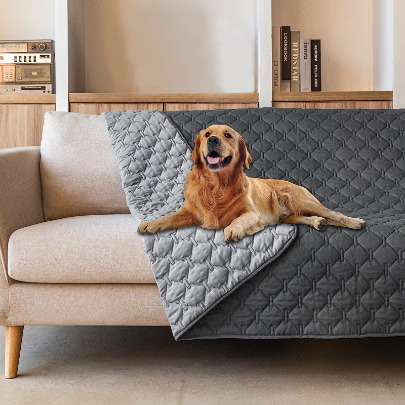 Grey 2-Sided Waterproof Pet Sofa Cover - Dog Bed Protector Blanket for Furniture, Couches & Car Seats 75x180cm, Machine Washable