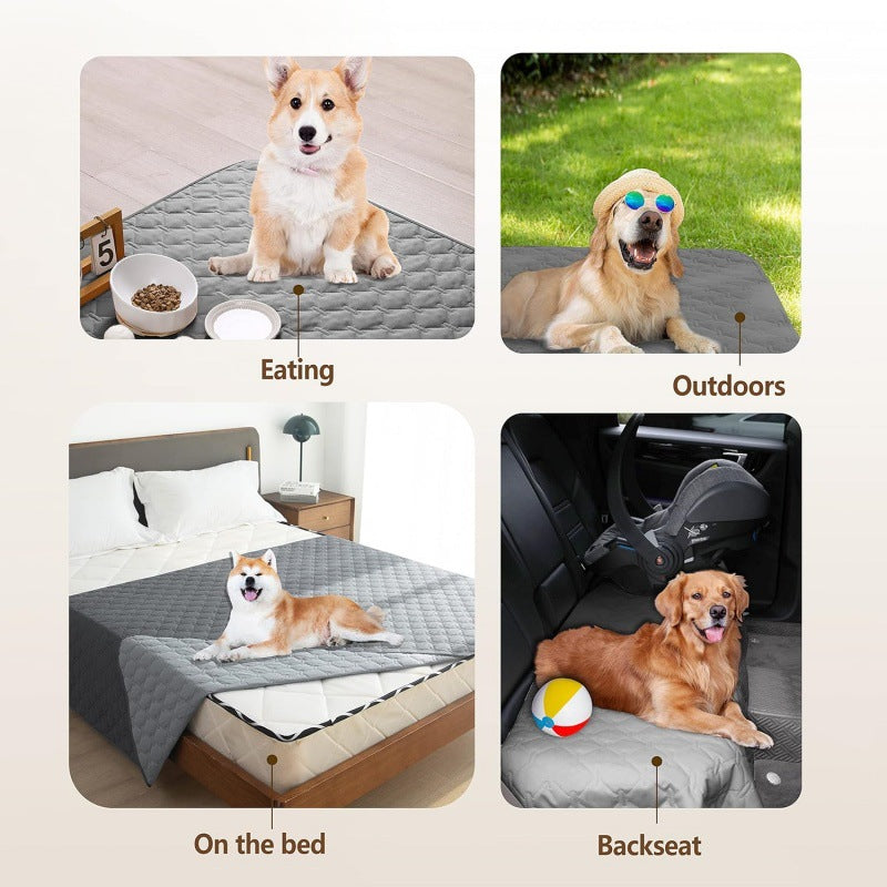 Grey 2-Sided Waterproof Pet Sofa Cover - Dog Bed Protector Blanket for Furniture, Couches & Car Seats 170x200cm, Machine Washable