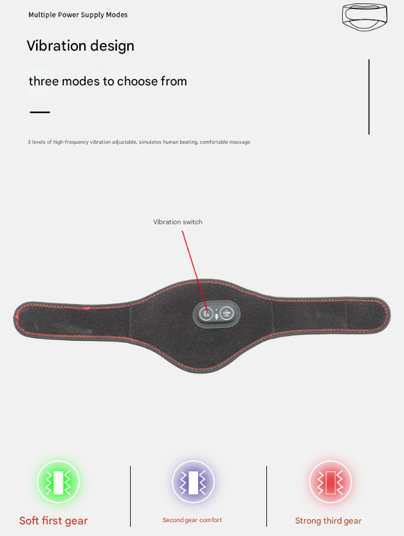Black Heated Vibrating Neck Wrap - USB Powered Massager for Soothing Pain Relief with 3 Heat & 3 Vibration Modes