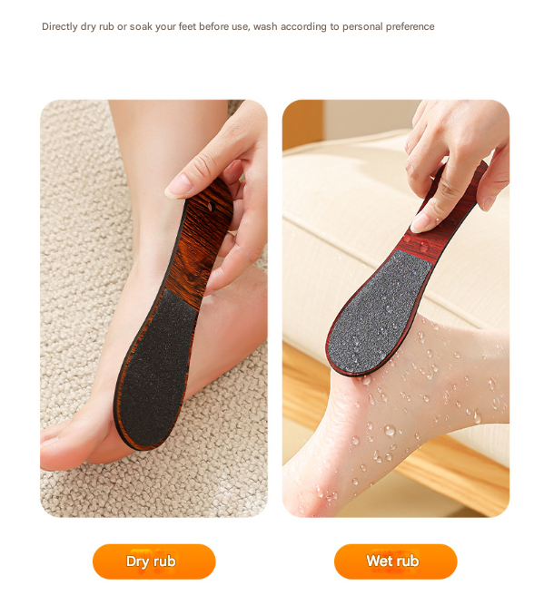 Khaki Professional Pedicure Foot File 10-Pack - Double-Sided Callus Remover with Wooden Handle