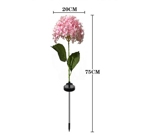Purple Solar Powered Hydrangea Flower Stake Light - Realistic LED Garden Decor Lamp for Pathway Patio Yard