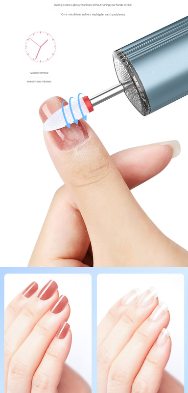Pink Rechargeable Electric Nail Drill Pen with UV Curing Lamp - Professional All-in-One Manicure Pedicure Kit for Polishing & Gel Removal