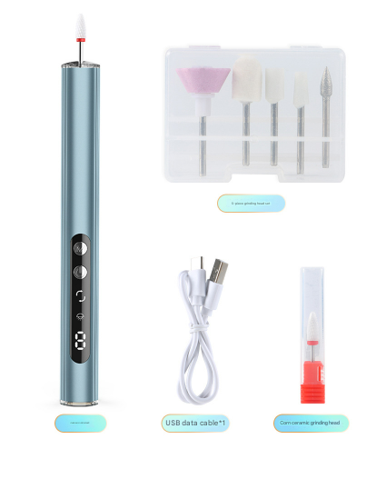 Pink Rechargeable Electric Nail Drill Pen with UV Curing Lamp - Professional All-in-One Manicure Pedicure Kit for Polishing & Gel Removal