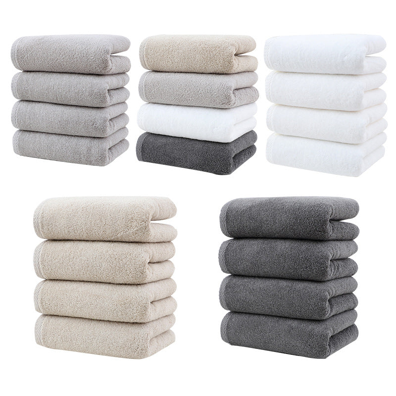White Plush Cotton Hand Towel Set 4-Pack - Ultra Soft, Absorbent & Quick-Drying Face Towels for Bathroom