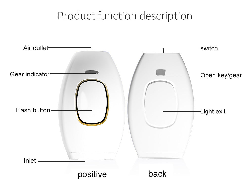 Advanced IPL 881 Laser Hair Removal Device - Sleek Home Use Electric Depilator for Women