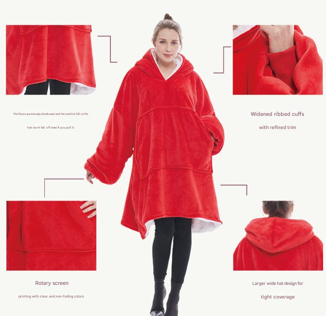Yellow Oversized Wearable Blanket Hoodie - Ultra Soft & Cozy Snuggle Pullover for Adults
