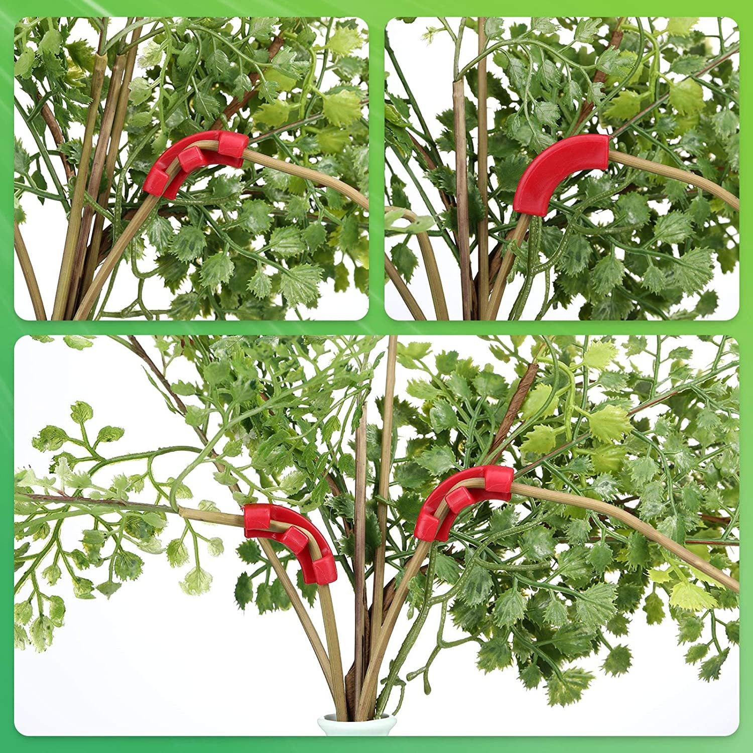 60PCS Green 90-Degree Plant Bender Clips for Low-Stress Training LST - Reusable Stem & Branch Trainer for Increased Yields