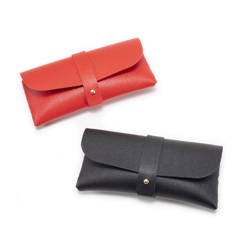 3-Piece Black Chic & Sleek PU Leather Soft Eyeglass Case - Protective Pouch for Sunglasses & Reading Glasses