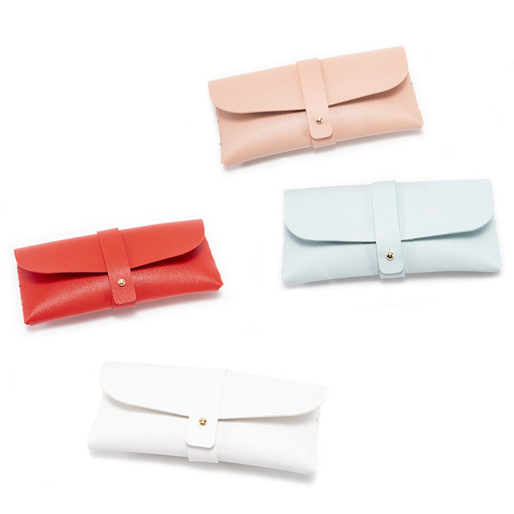 3-Piece Red Chic & Sleek PU Leather Soft Eyeglass Case - Protective Pouch for Sunglasses & Reading Glasses