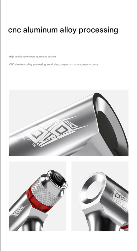 Silver Portable CO2 Bike Tire Inflator with Nozzle - Quick Inflation for Road and Mountain Bikes
