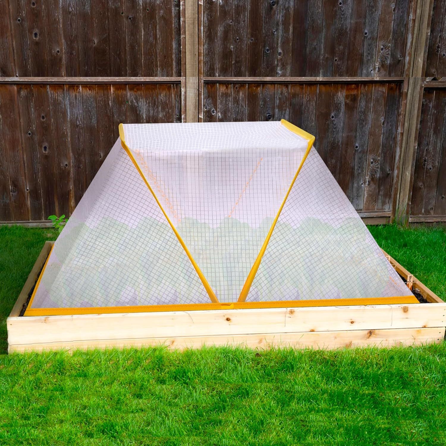 3 piece White Foldable Raised Garden Bed Cover - Vegetable Plant Protector 80 x 34 x 35 cm