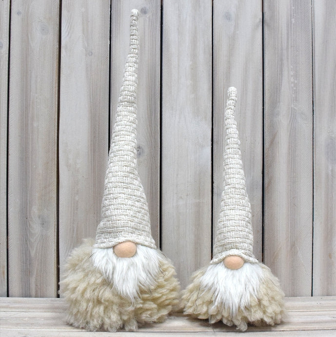 Off White Charming Handcrafted Christmas Gnome - Nordic Tomte Plush Figurine for Holiday Decor 14*14*48cm