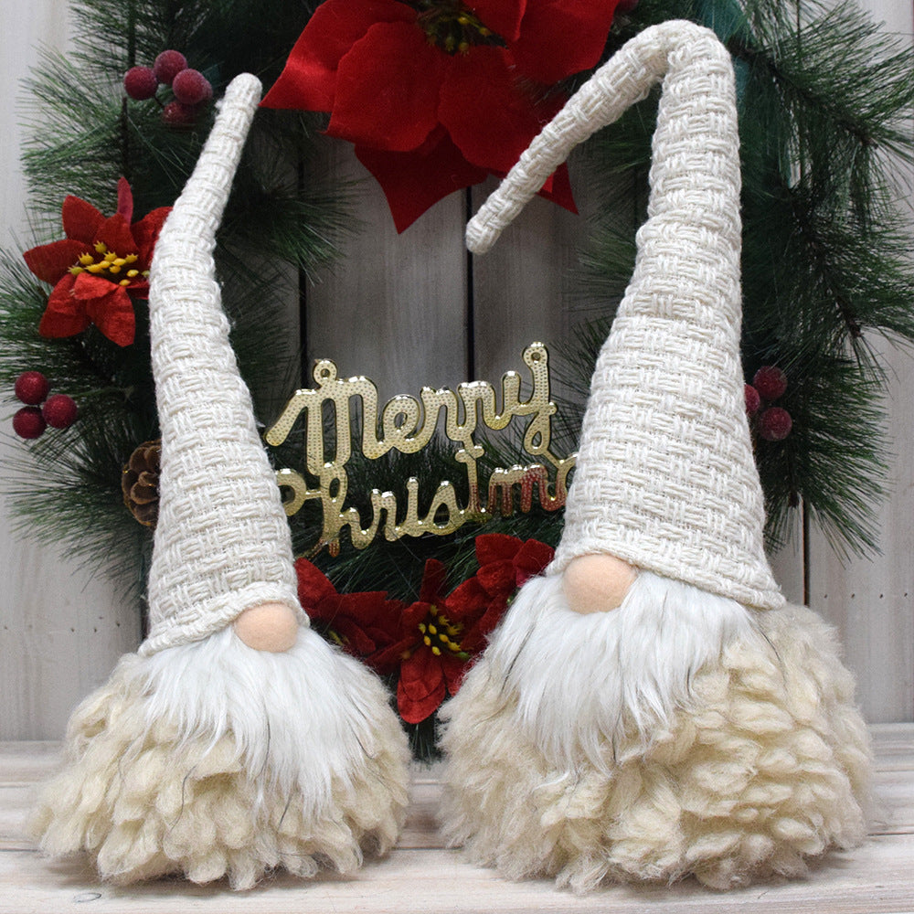 Off White Charming Handcrafted Christmas Gnome - Nordic Tomte Plush Figurine for Holiday Decor 14*14*48cm
