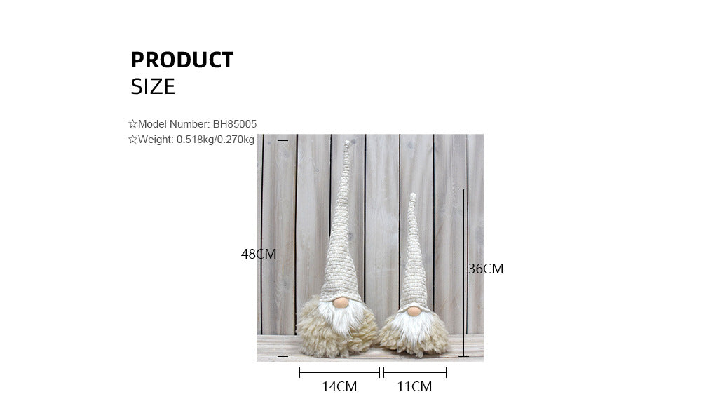 Off White Charming Handcrafted Christmas Gnome - Nordic Tomte Plush Figurine for Holiday Decor 14*14*48cm