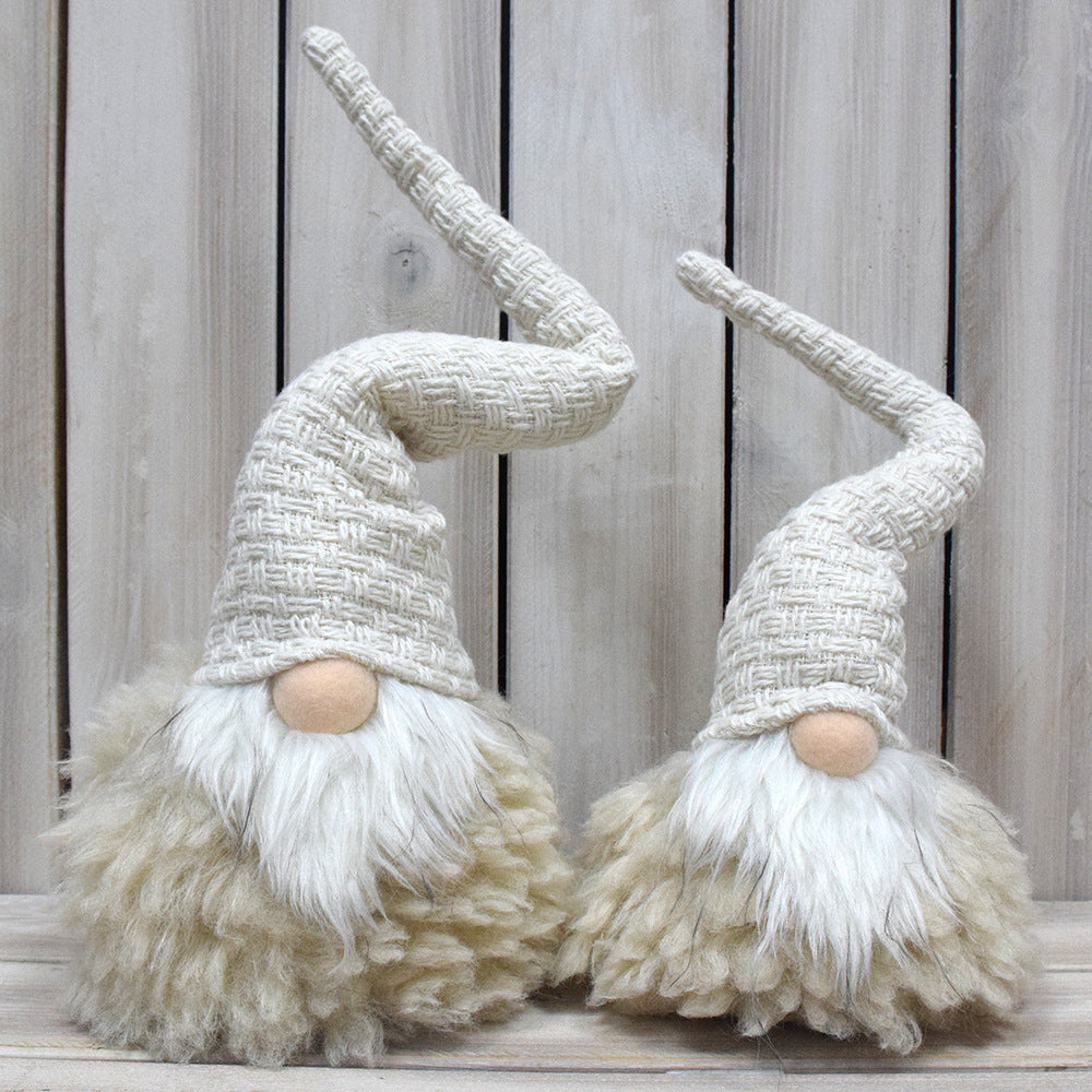 Off White Charming Handcrafted Christmas Gnome - Nordic Tomte Plush Figurine for Holiday Decor 14*14*48cm