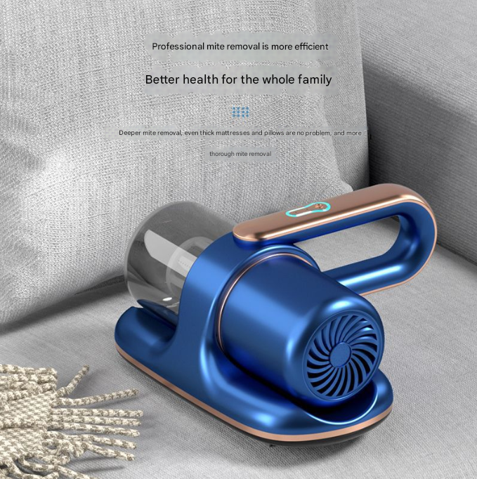 White Powerful Cordless UV-C Dust Mite Vacuum - 13000Pa Handheld Cleaner with HEPA Filtration