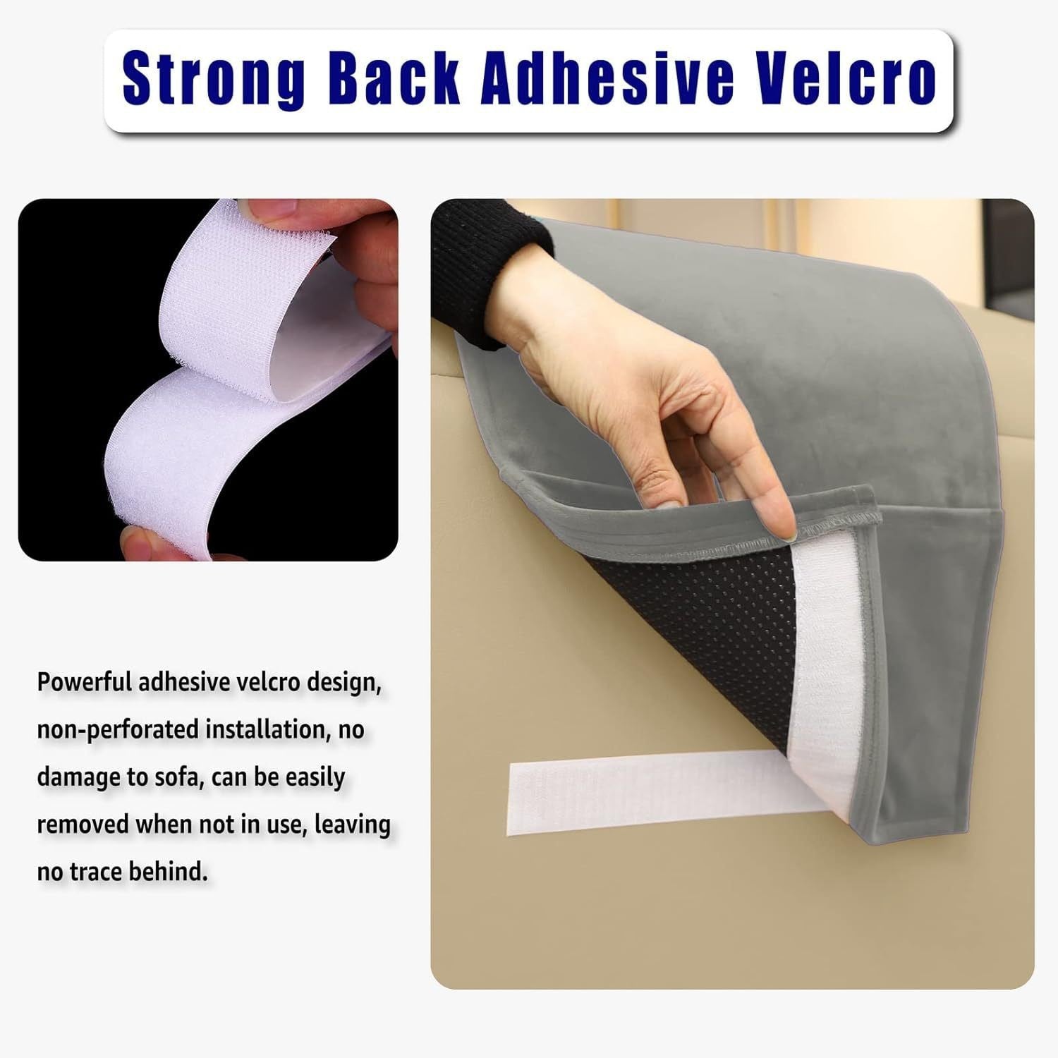 Grey New Fashion Velvet Recliner Headrest with Anti-Slip Base - Adjustable Neck Support Car Pillow