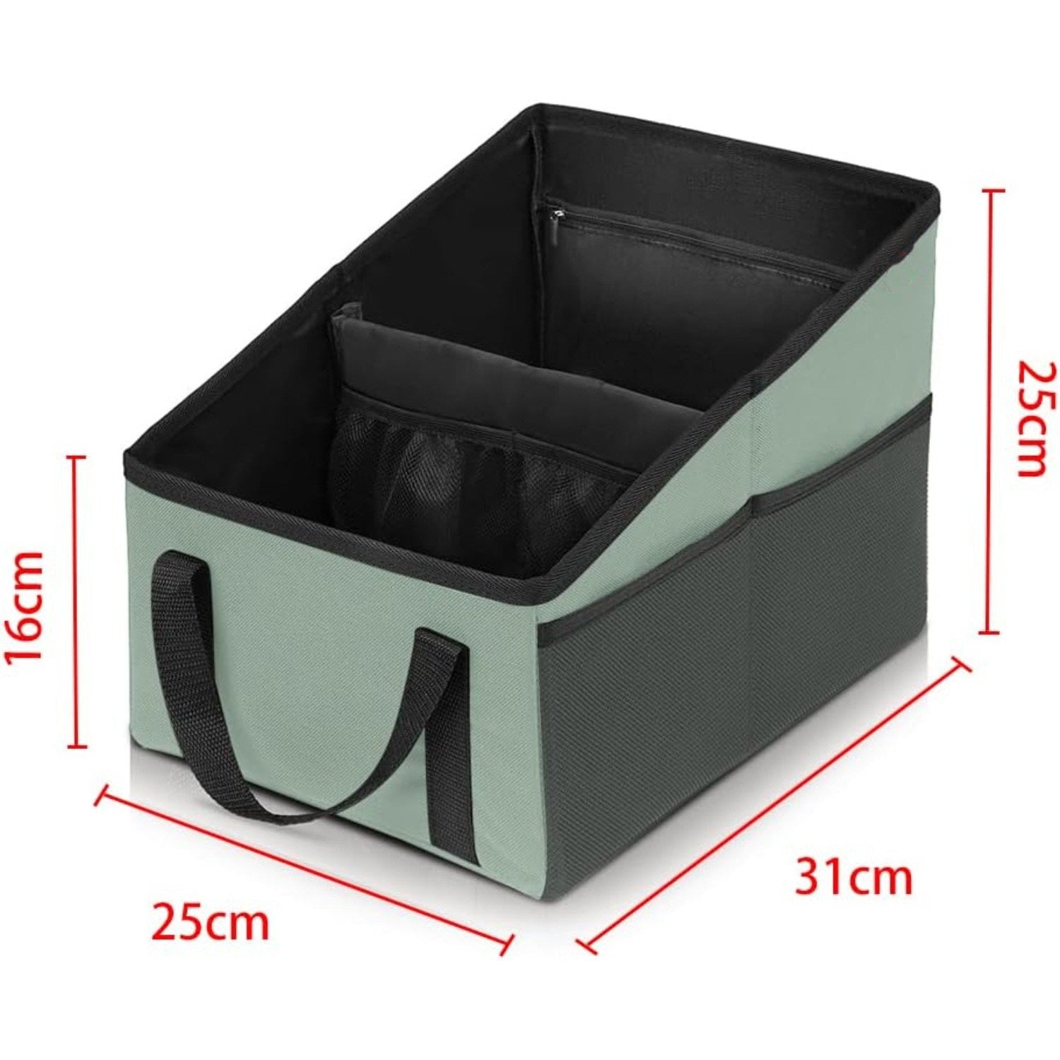 3-piece Black Car Trunk Storage Box - Large Capacity Oxford Cloth Foldable Car Seat Organizer