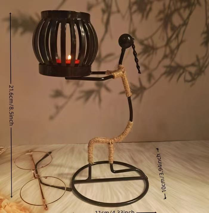Creative Iron Girl Candle Holder for Nordic Restaurant Table Decorations and Bar Counter Accessories Style G