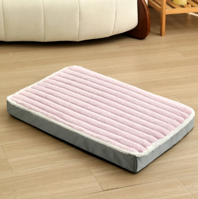 2-Piece Purple-pink Sponge large pet bed - plush dog mat, detachable, washable, anti-slip base 50*40*8cm