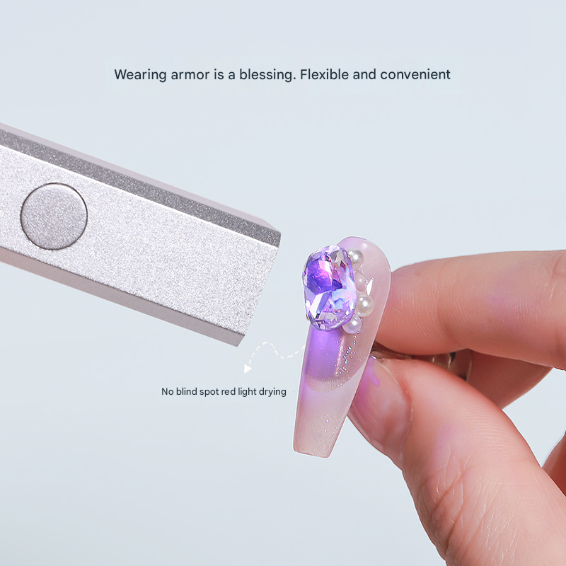 Purple Handheld UV LED Nail Curing Pen - Portable USB-C Rechargeable Light for Fast-Drying Gel Polish & Nail Art
