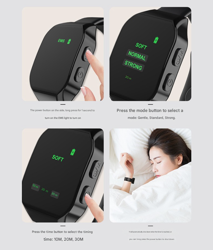 Pink Smart Microcurrent Wristband Sleep Aid - Wearable Sleep Assistance Device