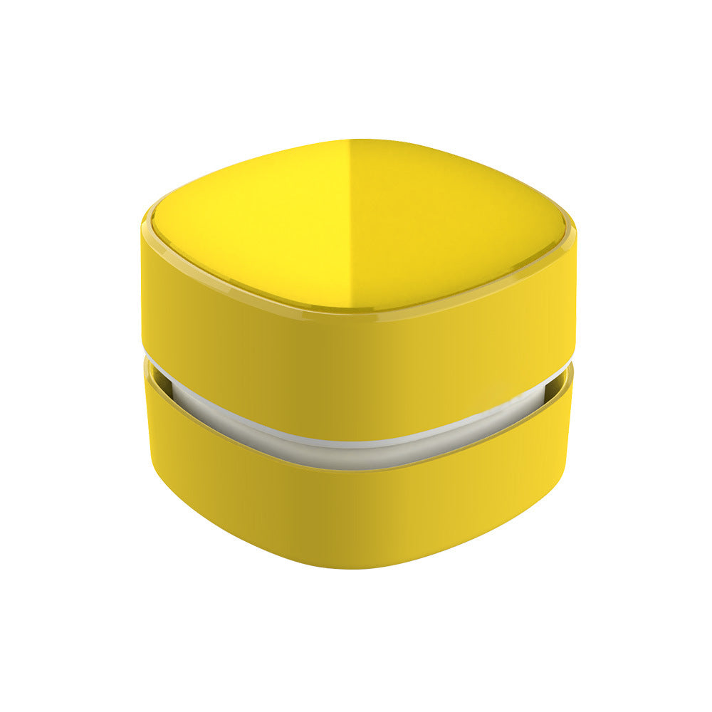 Yellow Rechargeable Cordless Mini Desktop Vacuum - Portable Handheld Cleaner for Desk, Keyboard, Crumb & Dust