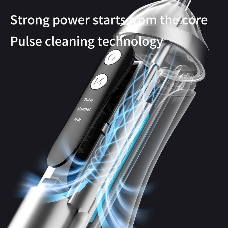 Blue Cordless Water Flosser & Oral Irrigator - Portable Teeth Cleaner with 3 Modes & 4 Jet Tips