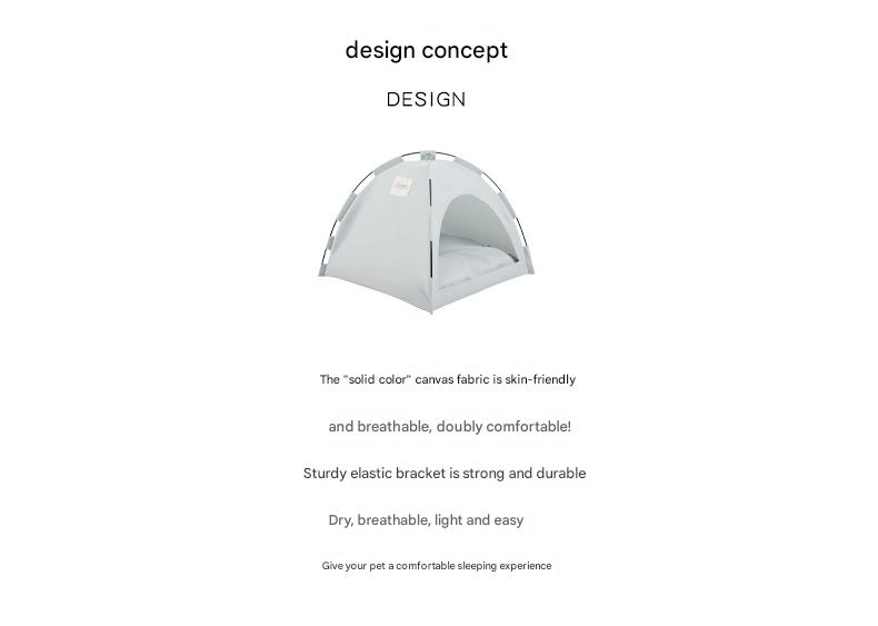 Grey Premium Portable Pet Tent Bed with Cooling Mat - Breathable Foldable Outdoor Indoor Cat Dog House Shelter for Summer Size: L